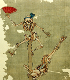 skeleton with fan